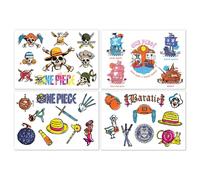 One Piece Tech Decals Stickers Set of 4 Sheets - Officially Licensed Reusable Anime Laptop, Phone & Tablet Stickers, Pirate Ships, Jolly Rogers, Collectible Decor