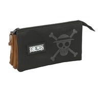 ONE PIECE - Triple Pencil Case, Children's Pencil Case, Ideal for School Age Children, Comfortable and Versatile, Quality and Resistance, 22 x 3 x 12 cm