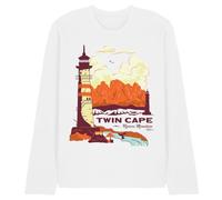 One Piece Twin Cape Reverse Mountain Poster Unisex Long Sleeve T-Shirt, White, X-Large