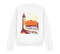 One Piece Twin Cape Reverse Mountain Poster Unisex Sweatshirt, White, Small