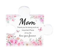 One Piece Unique Acrylic Mom Gift Sign Elegant Vivid Flower Unique Mom Birthday Gift Mum Gifts Puzzle-Shaped Decoration Desktop for Mom Gifts