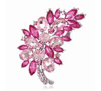 One Piece Unique Fashion Crystal Brooch Lightweight Rhinestone Feather Brooches Pins Elegant Crystal Empress Brooches for Wedding Birthday
