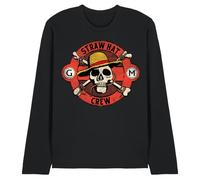 One Piece Unisex One Piece Straw Hat Crew Skull Unisex Long Sleeve T Shirt, Black T-Shirt