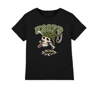 One Piece Usopp Collegic Skull Kids T-Shirt, Black, 9-11Y