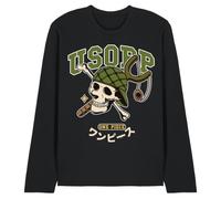 One Piece Usopp Collegic Skull Unisex Long Sleeve T-Shirt, Black, Medium