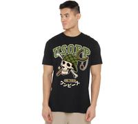 One Piece Usopp Collegic Skull Unisex T-Shirt, Black, Small
