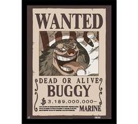 One Piece Wanted Buggy Framed Poster in Cream One Piece Cream