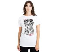 One Piece Wanted Posters Ladies T Shirt, White, XX-Large