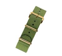 One-Piece Watch Strap in GREEN with Gold Buckle and Keepers (20mm)