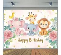 One piece with a background of flowers and jungle animals? Cartoon jungle theme birthday and wedding party decorations