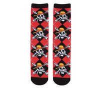 One Piece Women's Skull Logo Socks in Red | Size: Large/XL One Piece Red L/XL