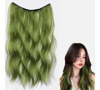 One piece women's wavy wig, fluffy and voluminous with additional wavy curls, seamless invisible color extensions