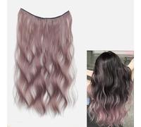 One piece women's wavy wig, fluffy and voluminous with additional wavy curls, seamless invisible color extensions