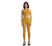 One-Piece Yoga Suit Naked Yoga Pants Set Clothing High-waisted Peach To Lift The Buttocks Fitness Suit Female Bra(Yellow set,S)