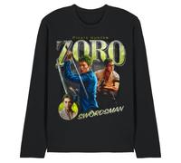 One Piece Zoro Homage Unisex Long Sleeve T Shirt, Black, Small