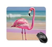 One Pink Flamingo on Beach Square Mouse Pad Portable Computer Mousepad with Non-Slip Rubber Base 25 * 30cm Ultra-Thin Gaming Mouse Mat for Computer Laptop Office Desk Accessories