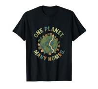 One Planet Many Homes Earth Diversity Unity Design T-Shirt