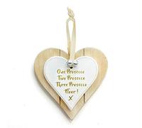 ONE PROSECCO TWO PROSECCO THREE PROSECCO FLOOR! DOUBLE LAYERED CHIC N SHABBY HANGING HEART