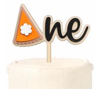 One Pumpkin Cake Topper - Fall Party Theme Decorations, Thanksgiving Themed Decorations, Wooden Cake Topper For Autumn Birthday Caleb ration, Halloween First Birthday Party Supplies