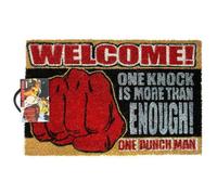 One Punch Man One Knock Is More Than Enough Welcome Saitama Door Mat Red/black (One Size)
