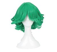 One Punch Man Senritsu No Tatsumaki Cosplay Wig Green Curly Heat Resistant Synthetic Hair Wig + Wig Cap