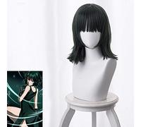 One Punch Man Wig Fubuki Cosplay Wig Women Girls Heat Resistant Synthetic Hair Anime Cos Wig 40cm Short Navy Green Party