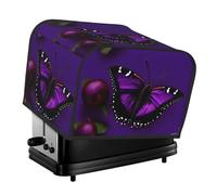 One Purple Plum Butterfly Print Toaster Cover 4 Slice Kitchen Small Appliance Cover,For Dust Fingerprint Protection
