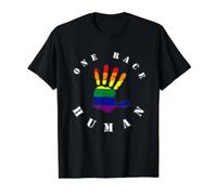 One Race, Human - One Race, Human - Against Racism Value Graphic T-Shirt, Men, Black, S