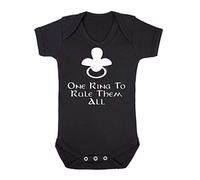 One Ring to Rule Them All Dummy Parody Baby Grow Vest, 0-3 Months, Black