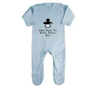 One Ring to Rule Them All Dummy Parody Baby Romper Jumpsuit with feet, 3-6 Months, Pastel Blue