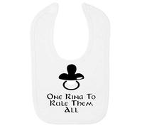 One Ring to Rule Them All Dummy Parody Cotton Baby bib - White
