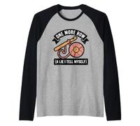 One Row More A Lie I Tell Myself Funny Crochet Yarn Crafter Raglan Baseball Tee