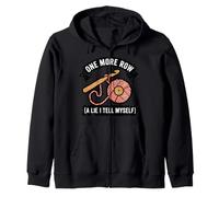 One Row More A Lie I Tell Myself Funny Crochet Yarn Crafter Zip Hoodie