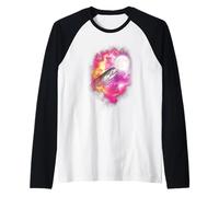 One Salmon Fish Howling at The Moon Pink Moon Raglan Baseball Tee
