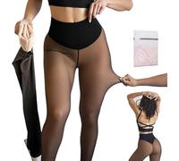 One-Seam Shaping Fleece Leggings, Compression One-Seam Magic Leggings, Shaping Snatch Waist Stay Warm (Tan, L-XL (Wight:175-220LB))