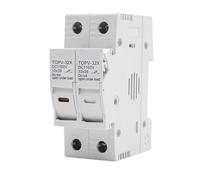 One set 1P 2P DC Fuse Holder 10 * 38mm High Voltage Solar PV 1100V TOMZN TOPV-30 Base Photovoltaic System Protection Protector gpV(25A,2P With LED)
