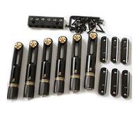 One set 6 strings black single headless bass bridge