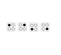 One Set Cooker Sticker Symbol for Marking Electric Cooker Gas Stove Ovens (RPM2/2) (Black Symbols on White Background, 15mm)