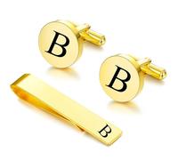 One Set Cuff Links and Tie Clip for Men Clips and Cufflinks with Box Groomsmen Gift for Him For Men