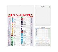 ONE SHOP 2026 Dutch Wall Calendar Tear-off 12 Sheets Retro Page Notes Squared Notes Coated Paper 70 g International Holidays Holy Moons Customizable 2 Pieces (Multicolor)