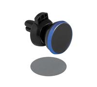 One Shop Magnetic Car Phone Holder Adhesive Metal and ABS Plastic - Diameter 3.5 x H 5 cm Horizontal Air Vents, Ultra Powerful 360° Rotation Magnet (Blue)