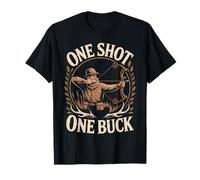 One Shot One Buck Compound Bowhunter Bow Hunting Archery T-Shirt