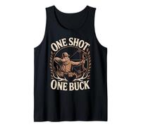 One Shot One Buck Compound Bowhunter Bow Hunting Archery Tank Top