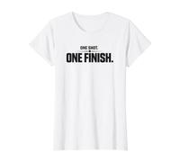 One Shot One Finish Line Art Fighter Workout Gym Combat Gift Value Graphic T-Shirt, Women, White, L