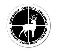 One shot one kill deer hunting shooting gun Car Sticker Decal