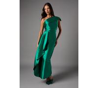 One Shoulder Column Dress Coast Dark Green 8