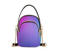 One Shoulder Purse Women Quilted Chain Strap Cell Phone Purse Pastel Designer Clutch Ladies Zipper Tote Gradient Light Blue Pink Purple