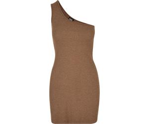 One-shoulder ribbed dress for women Urban Classics Vert 2XL