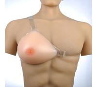 One-Shoulder Triangle Silicone Breast Form - Post-Surgery Mastectomy Prosthesis & Crossdresser Chest Enhancer - Realistic Fake Breast Pad for Transgender Cosplay - Flesh-Toned(7XL)