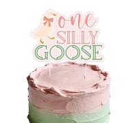 One Silly Goose Cake Topper,Glitter Silly Goose One Cake Pick OneSilly Goose Cake Decoration for Animal Theme First Birthday Party Cake Decorations Supplies
